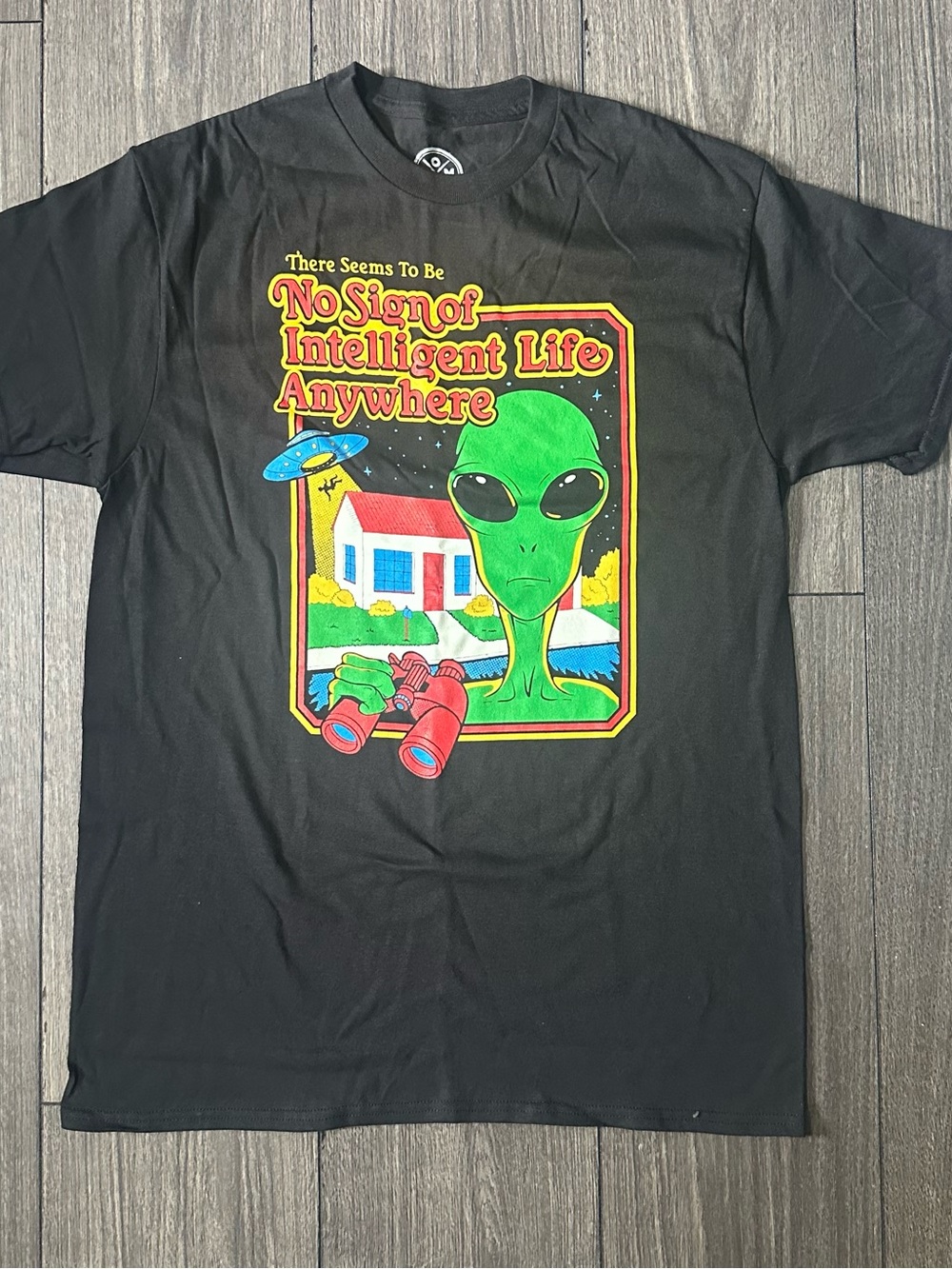 Alien Graphic T-Shirt - Black - No Sign of Intelligent Life Design